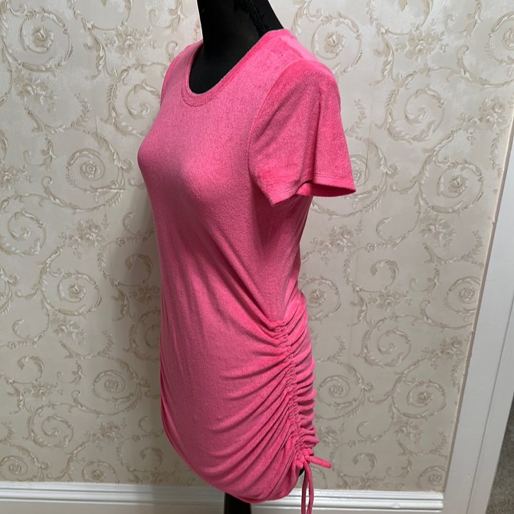 NWT Pink Terry Dress/Cover Up with adjustable sides. Color Pink -size L